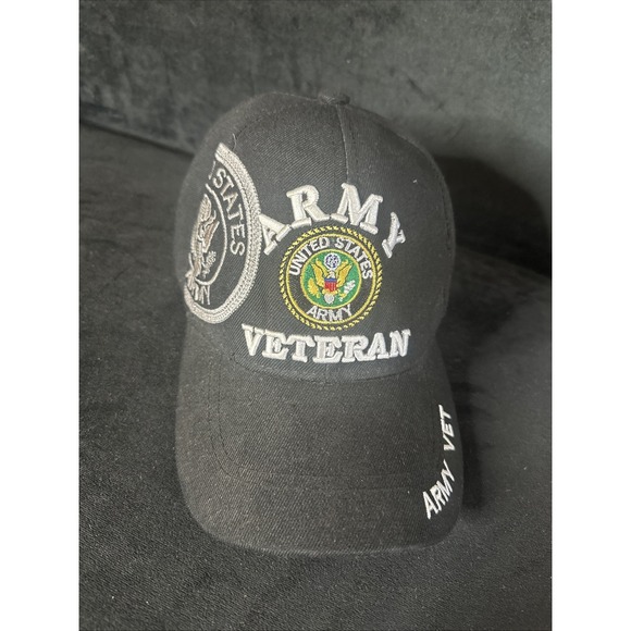 Cursedi Other - U.S. Army Veteran Emblem on side black hat One Size Adjustable Baseball Cap